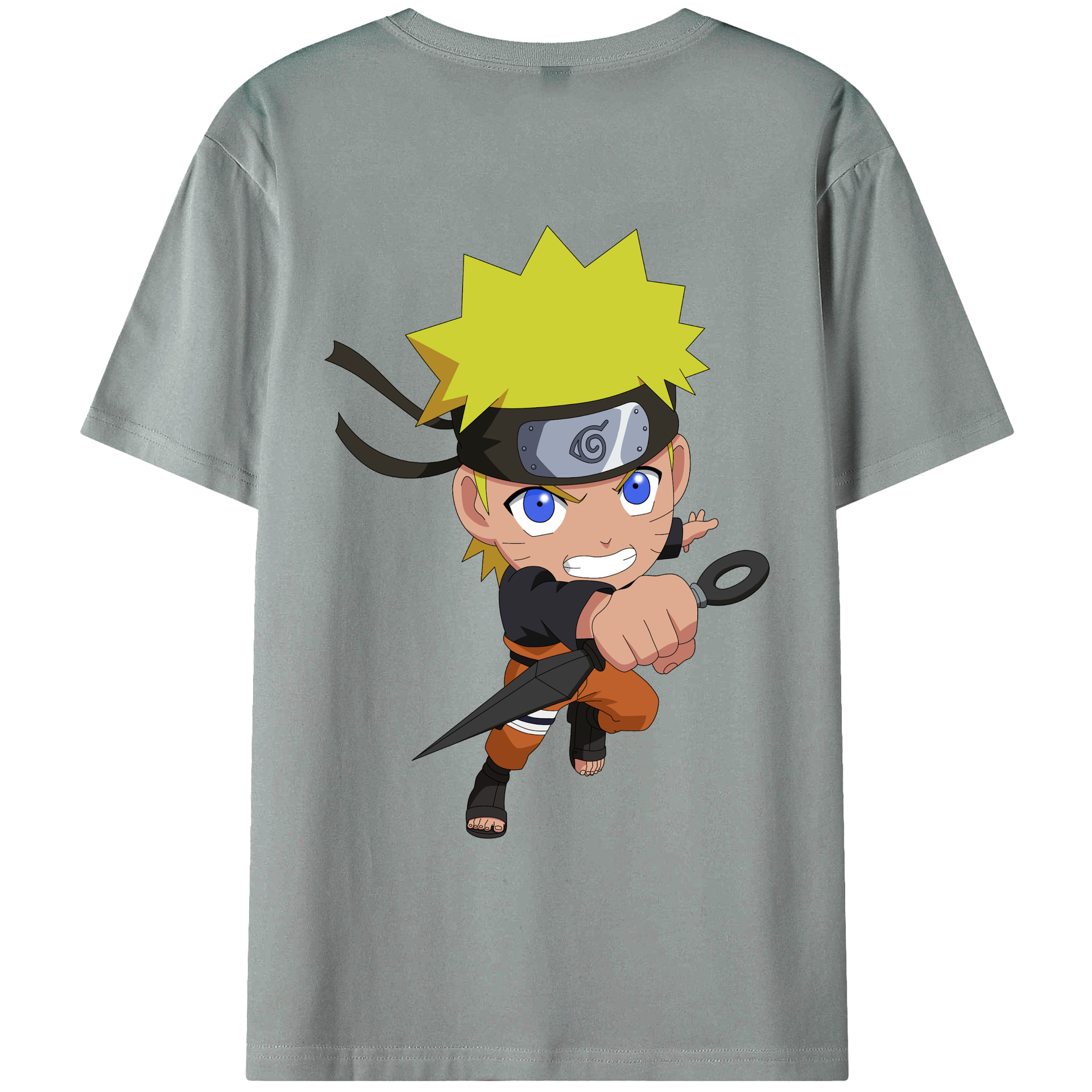 （画像用） NARUTO -ナルト- うずまき ナルト Uzumaki Naruto 綿100％ メンズ半袖Tシャツ（バックプリント） 通気性